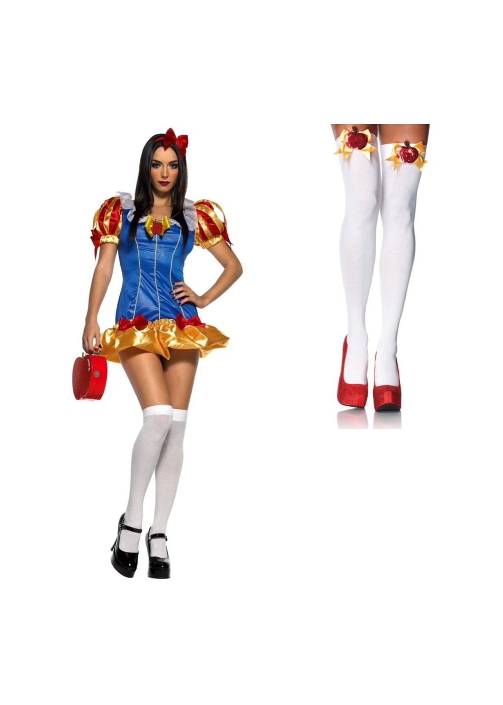 Snow White Princess Women Costume And Poison Apple Tights